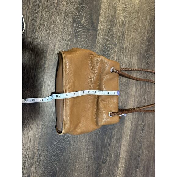 Fossil Vintage Brown Pebbled Leather Shoulder Bag Purse Braided Straps Key - Picture 5 of 13